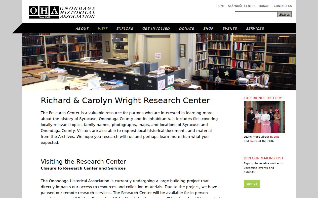 Camillus city directory research at the Onondaga Historical Association Research Center